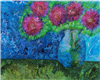 Red flowers in a transparent vase